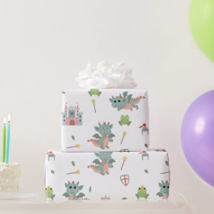 Dragons Ritter Burg Wilhelm Tell Geschenkpapier