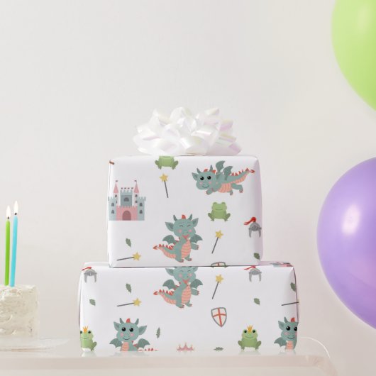 Dragons Ritter Burg Wilhelm Tell Geschenkpapier (Partygeschenke)