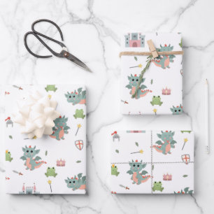 Dragons Ritter Burg Wilhelm Tell Geschenkpapier Set