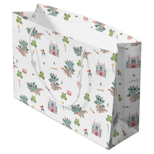 Dragons Ritter Burg Wilhelm Tell Große Geschenktüte (Rückseite Schrägansicht)