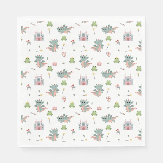Dragons Ritter Burg Wilhelm Tell Serviette (Vorderseite)