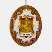 Dragons Schild-Familienwappen-Nachname Keramik Ornament (Rechts)