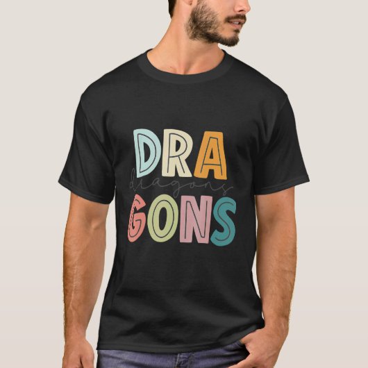 Dragons School Sports Fan Team Spirit Mascot T-Shirt (Vorderseite)