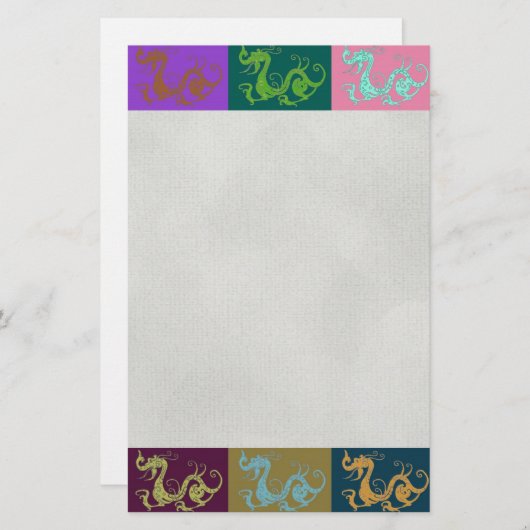 Dragons Stationery Briefpapier (Vorne/Hinten)
