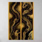 Dragons von Hokusai Poster (Vorne)
