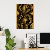 Dragons von Hokusai Poster (Heimbüro)