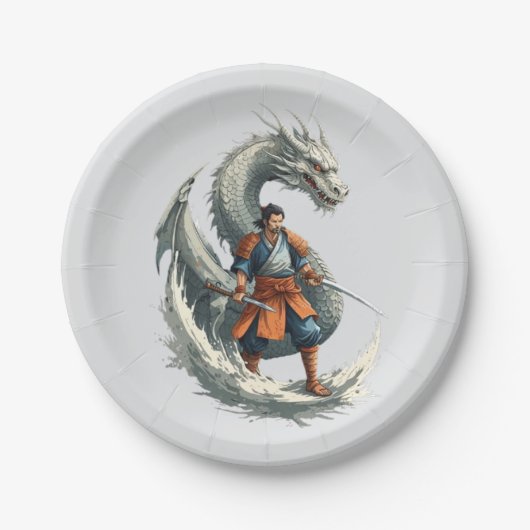 Dragon's Wrath: Das Samurai-Erwachen / Vintage Kun Pappteller (Vorderseite)