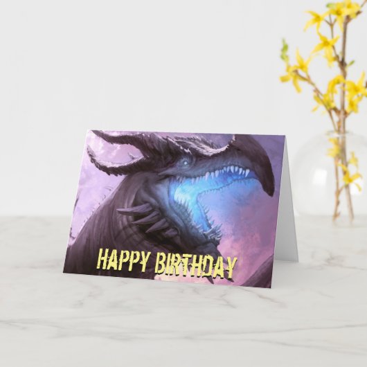 Dragon's Wrath Geburtstag Karte (Gelbe Blume)