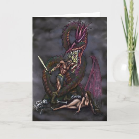 Dragonslayer Fantasy Art Card Karte (Vorderseite)