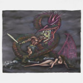 Dragonslayer Fantasy Art Fleece Blankon (Vorderseite (Horizontal))