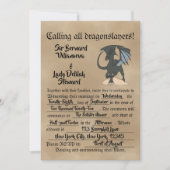 Dragonslayer-Rollen Einladung (Vorderseite)