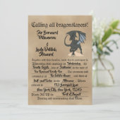 Dragonslayer-Rollen Einladung (Stehend Vorderseite)