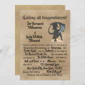 Dragonslayer-Rollen Einladung (Vorne/Hinten)