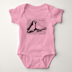 Dragoon Tauben Weißes Paar Baby Strampler