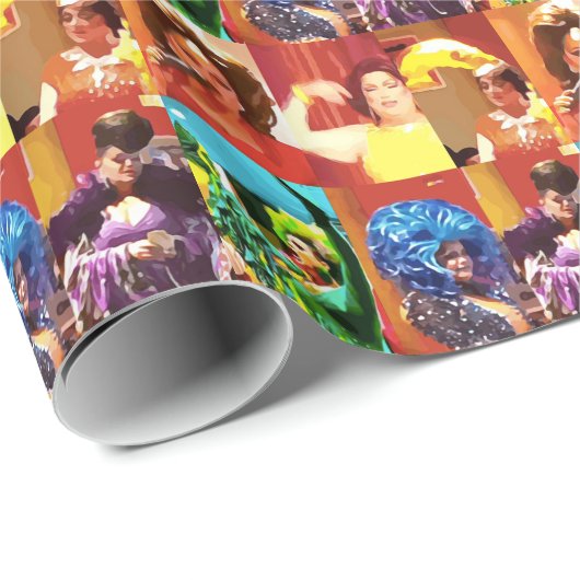 Dragqueen Geschenkpapier (Rolleneckpunkt)