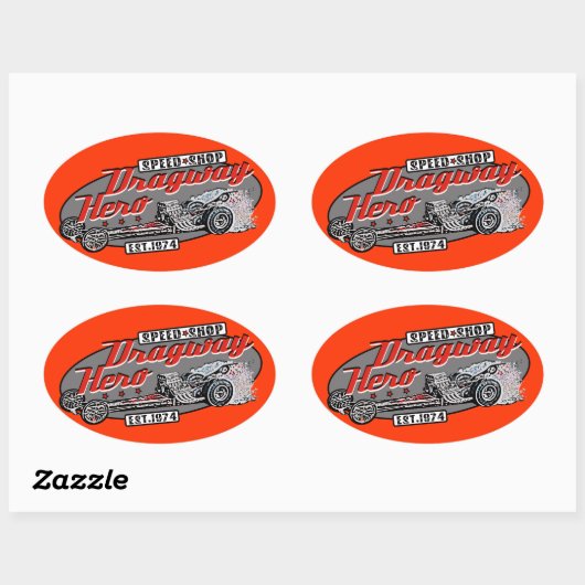 Dragway-Held Ovaler Aufkleber (Blatt)