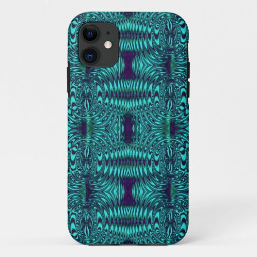 Draht-aquamarines modernes Muster Case-Mate iPhone Hülle (Rückseite)
