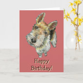 Draht-behaart-Fuchs-Terrier Karte (Gelbe Blume)