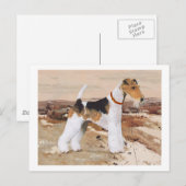 Draht-Fox-Terrier Herbst Postkarte (Vorne/Hinten)