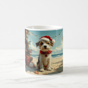 Draht Fox Terrier Hund Weihnachten Vintage Strand Kaffeetasse