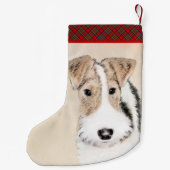Draht-Fox-Terrier-Malerei - Niedliche Original-Hun Kleiner Weihnachtsstrumpf (Rückseite)