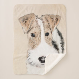 Draht-Fox-Terrier-Malerei - Niedliche Original-Hun Sherpadecke
