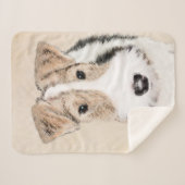 Draht-Fox-Terrier-Malerei - Niedliche Original-Hun Sherpadecke (Vorderseite (Horizontal))