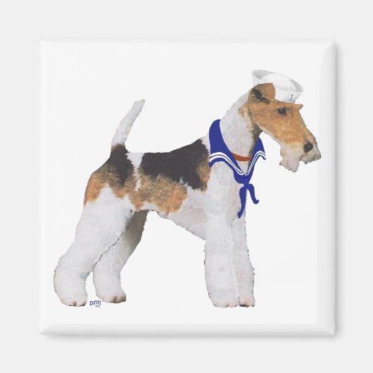 Draht-Fox-Terrier-Seemann Magnet (Vorne)