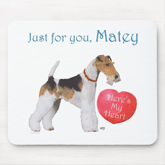 Draht-Fox-Terrier Valentine Mousepad (Vorne)