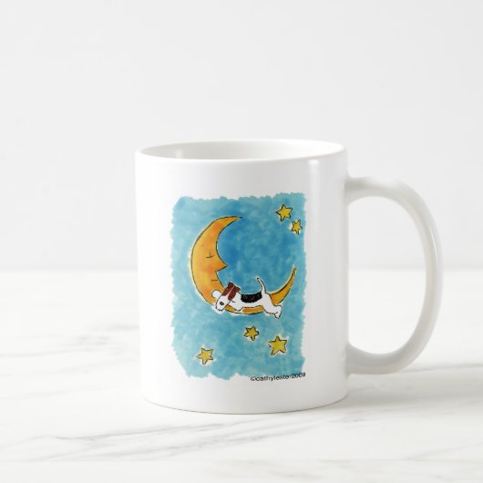 Draht-Foxterrier auf dem Mond Kaffeetasse (Rechts)