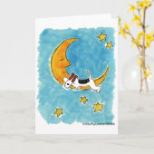 Draht-Foxterrier auf dem Mond Karte (Gelbe Blume)