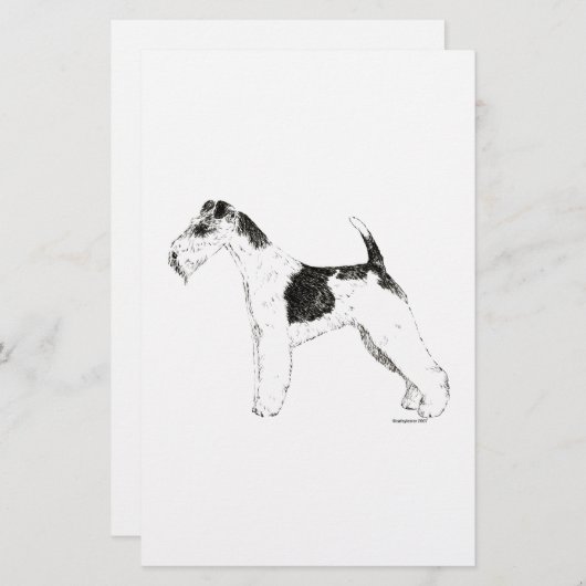Draht-Foxterrier Briefpapier (Vorne/Hinten)