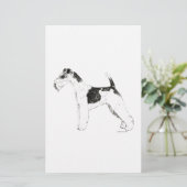 Draht-Foxterrier Briefpapier (Stehend Vorderseite)