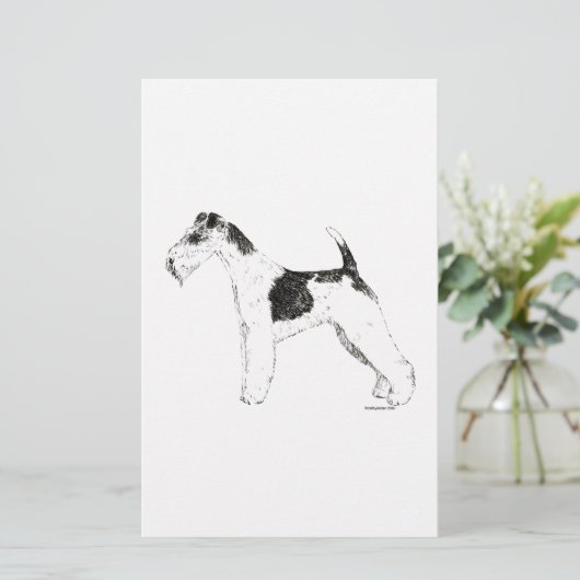 Draht-Foxterrier Briefpapier (Stehend Vorderseite)
