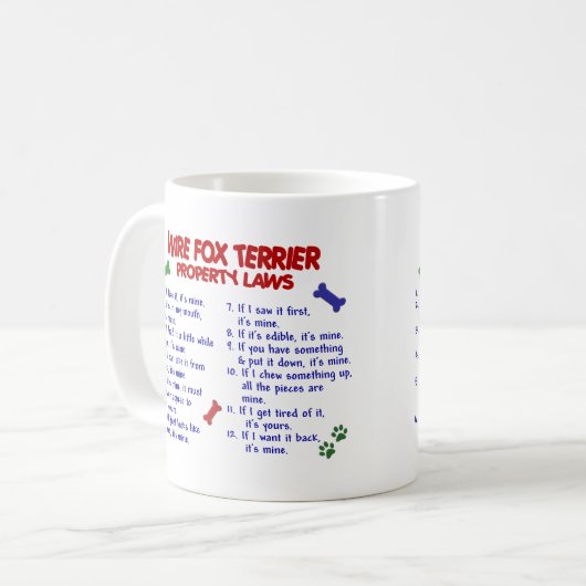DRAHT-FOXTERRIER Eigentums-Gesetze 2 Kaffeetasse (Vorderseite Links)