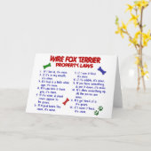 DRAHT-FOXTERRIER Eigentums-Gesetze 2 Karte (Gelbe Blume)