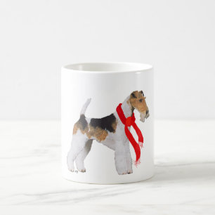 Draht-Foxterrier mit Schal Kaffeetasse