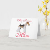 Draht-Foxterrier Muttertag Karte (Gelbe Blume)