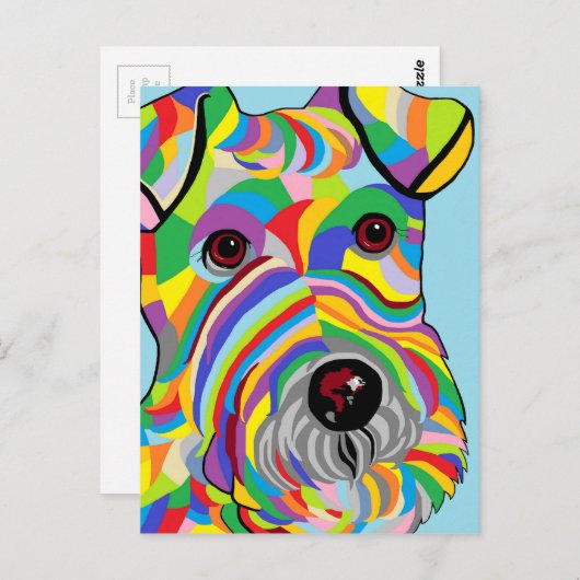 Draht-Foxterrier Postkarte (Vorne/Hinten)