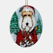 Draht-Foxterrier Sankt Keramikornament (Rechts)