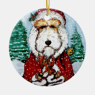 Draht-Foxterrier Sankt Keramikornament