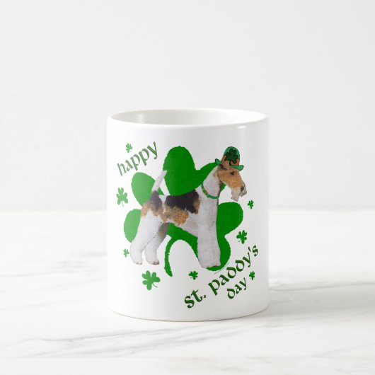 Draht-Foxterrier St. Patricks Tag Kaffeetasse (Mittel)