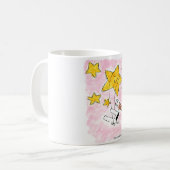 Draht-Foxterrier swingin auf einem Stern Kaffeetasse (Vorderseite Links)