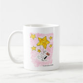 Draht-Foxterrier swingin auf einem Stern Kaffeetasse (Links)