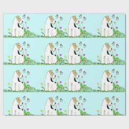 Draht-Foxterrier u. Schmetterling Geschenkpapier