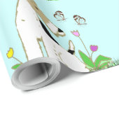 Draht-Foxterrier u. Schmetterling Geschenkpapier (Rolleneckpunkt)