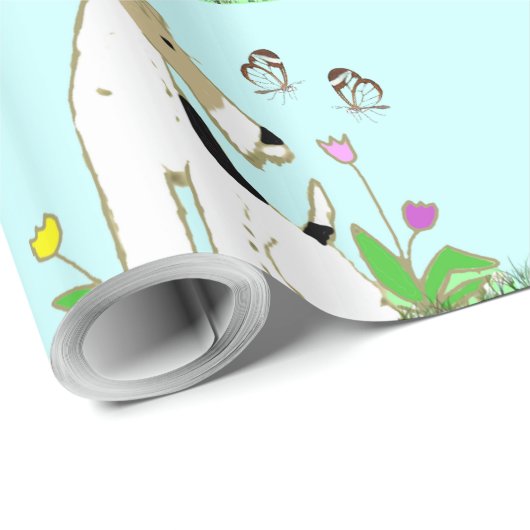 Draht-Foxterrier u. Schmetterling Geschenkpapier (Rolleneckpunkt)