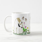 Draht-Foxterrier und Schmetterlinge Kaffeetasse (Links)