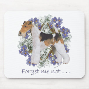 Draht-Foxterrier Vergissmeinnicht Mousepad
