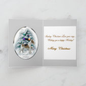 Draht-Foxterrier-Weihnachtsgeschenke Feiertagskarte (Innenseite)